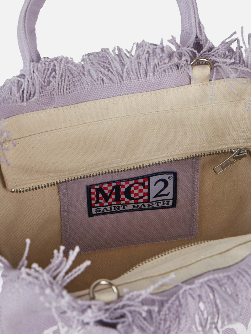 Lilafarbene Colette-Handtasche aus Baumwollcanvas