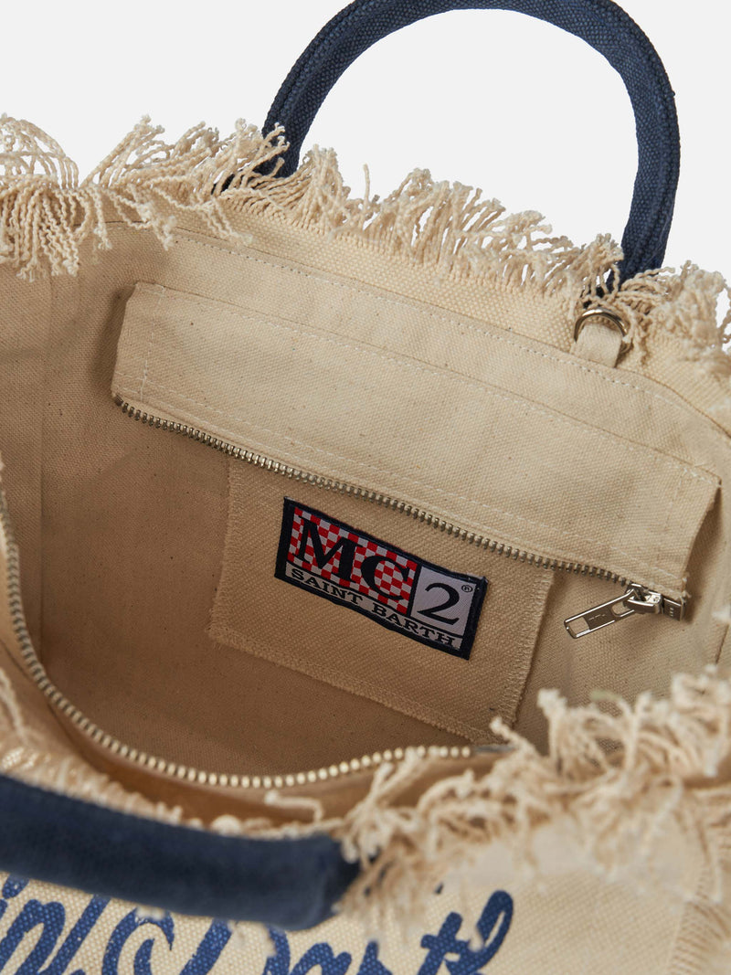 Colette-Handtasche aus cremefarbenem Baumwollcanvas