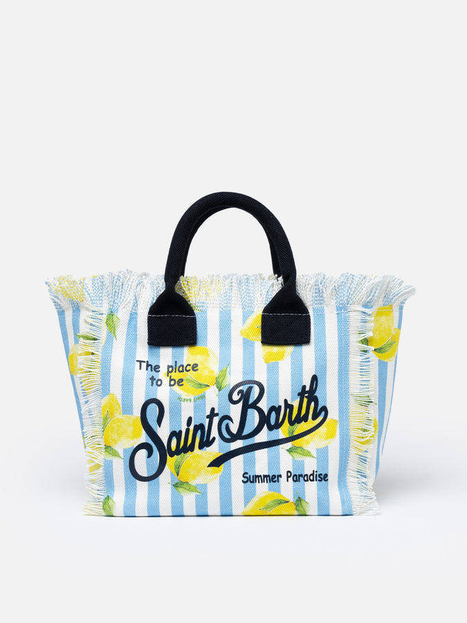 Mc2 Saint Barth Borsa Colette in tela di cotone rigata