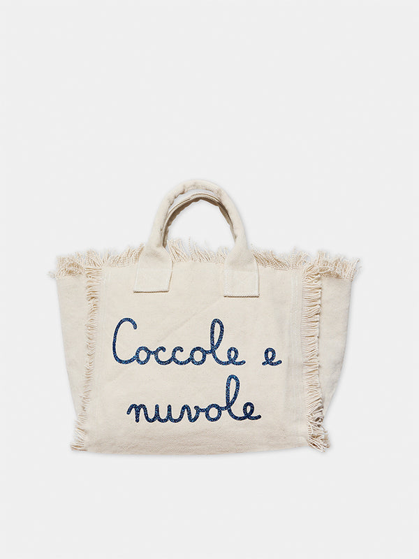 Colette Canvas-Handtasche mit Coccole e Nuvole-Stickerei | COCCOLEBIMBI SONDERAUSGABE