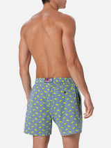 Man Comfort Light swim shorts with sharks print