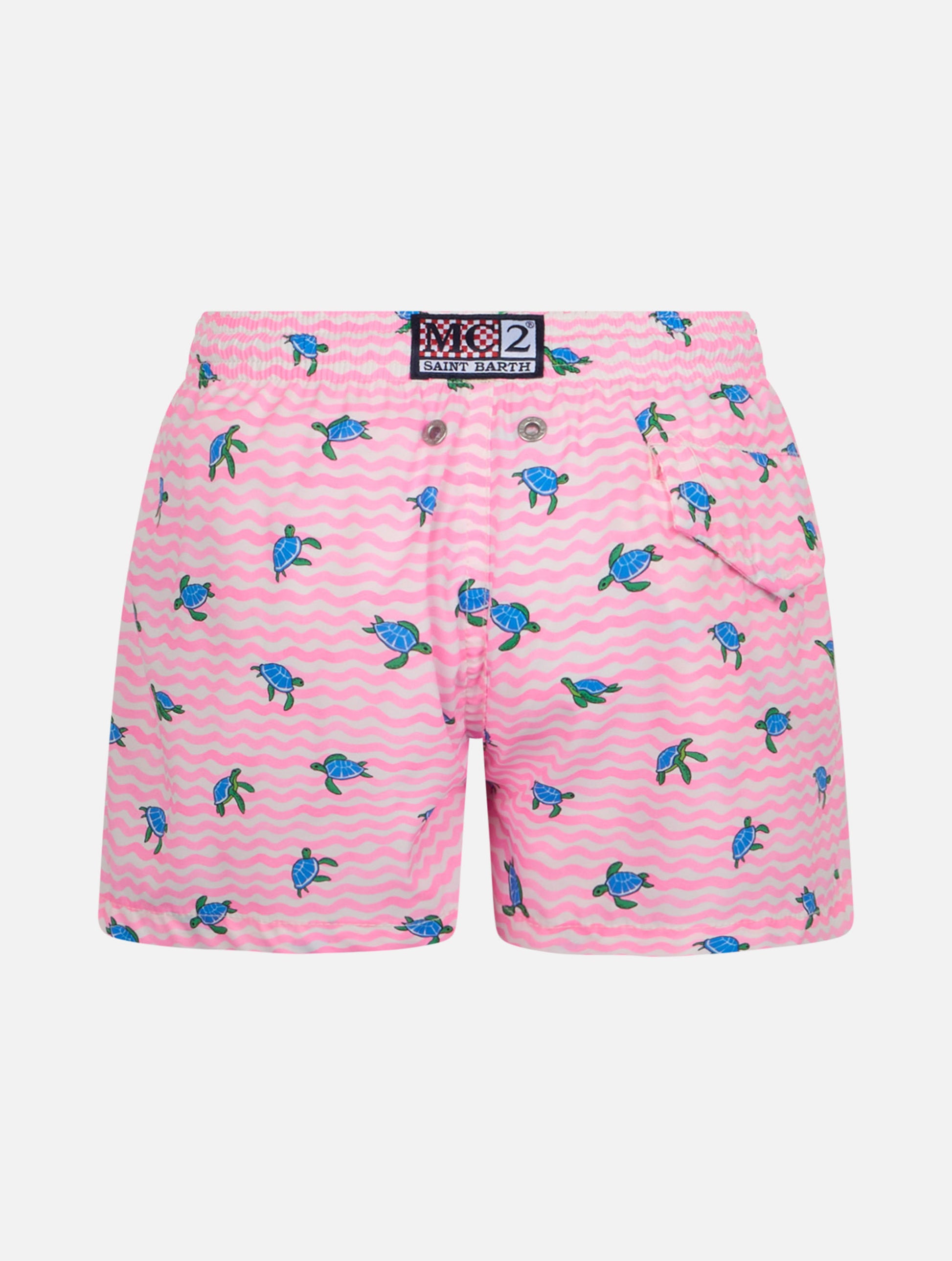 Boy Comfort Light swim shorts with sea turtles print - MC2 Saint Barth