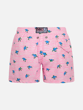 Boy Comfort Light swim shorts with sea turtles print - MC2 Saint Barth