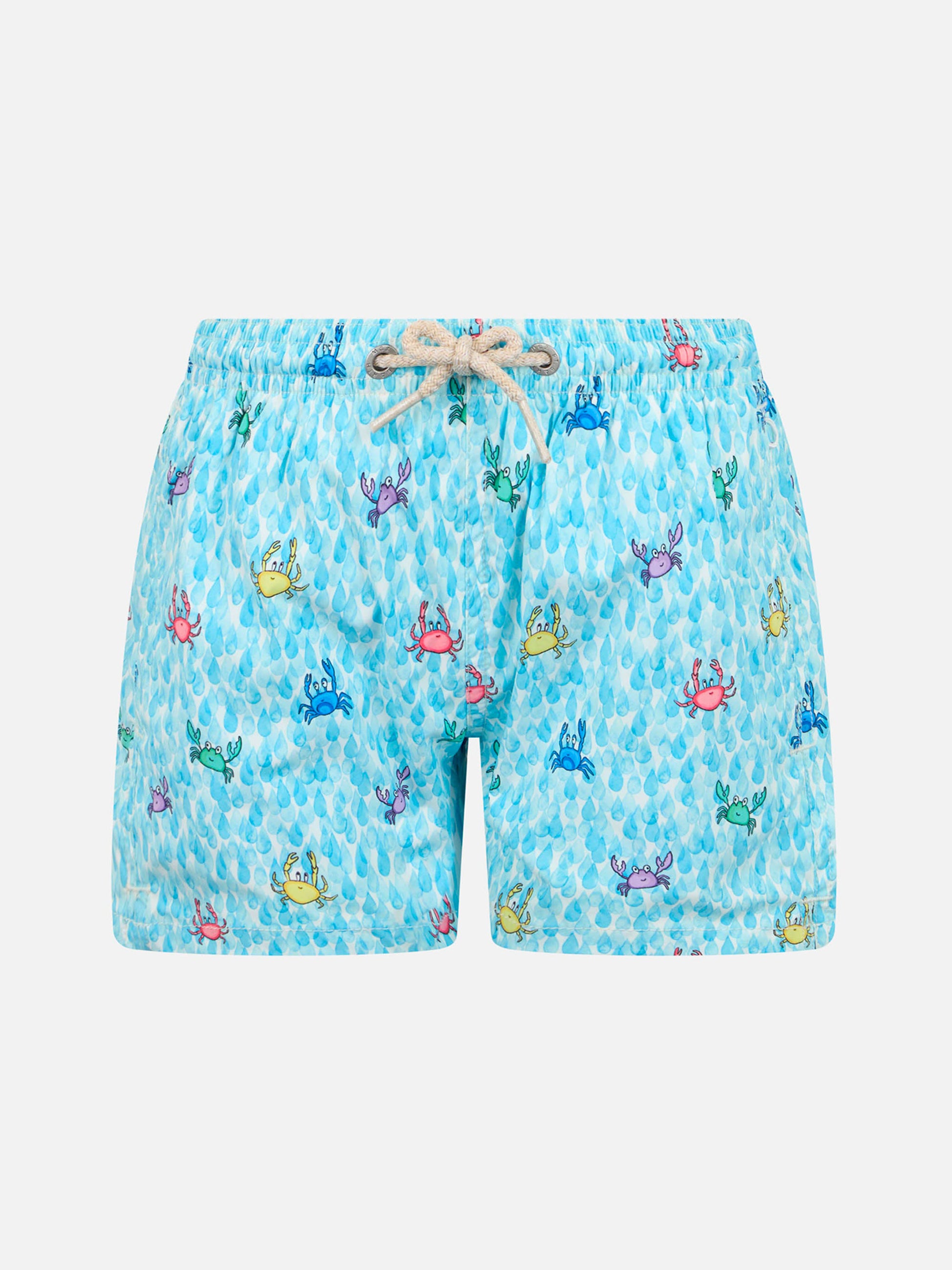 Boy Comfort Light swim shorts with crabs print - MC2 Saint Barth