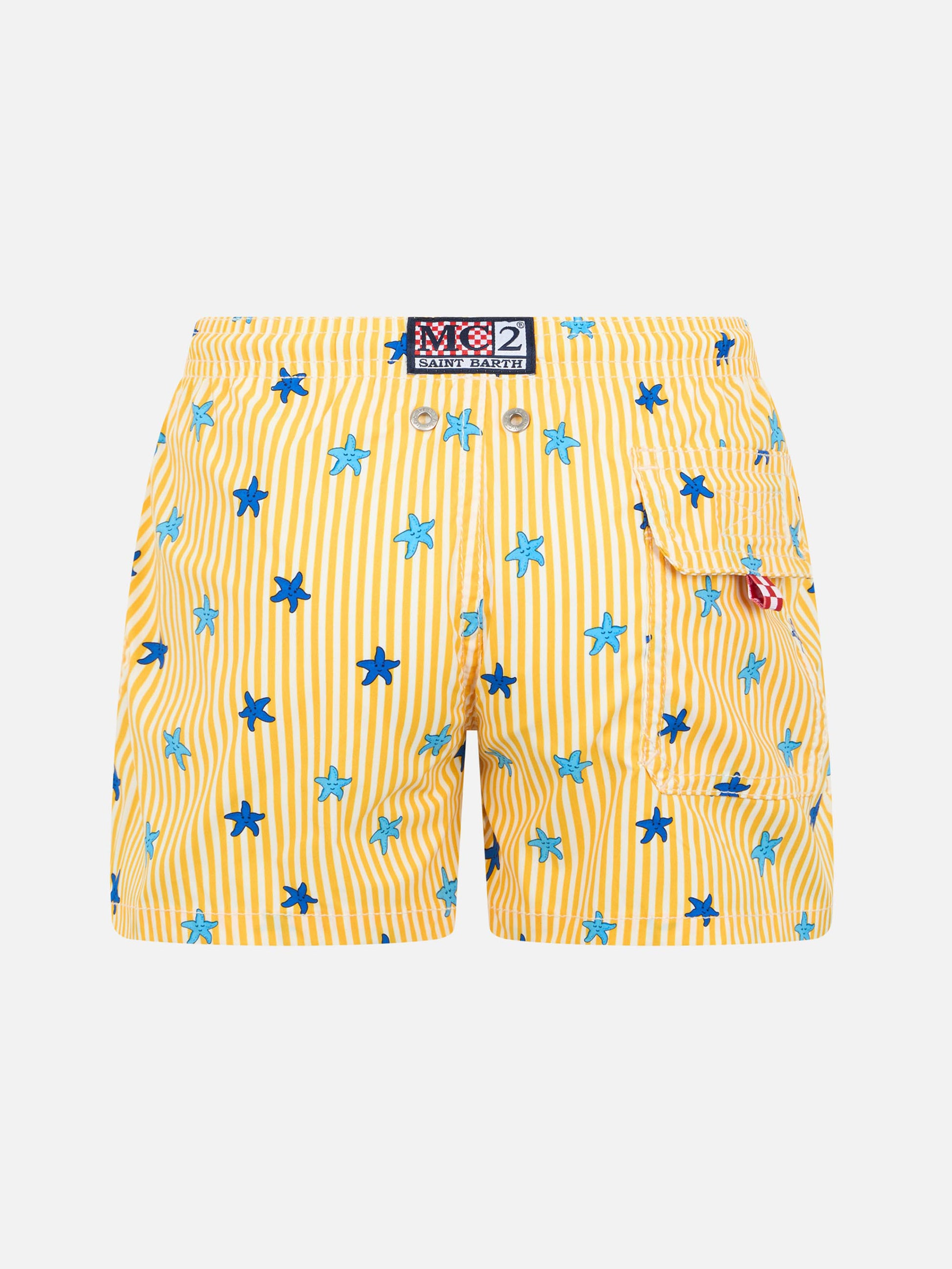 Boy Comfort Light Jr swim shorts with starfishes print - MC2 Saint Barth