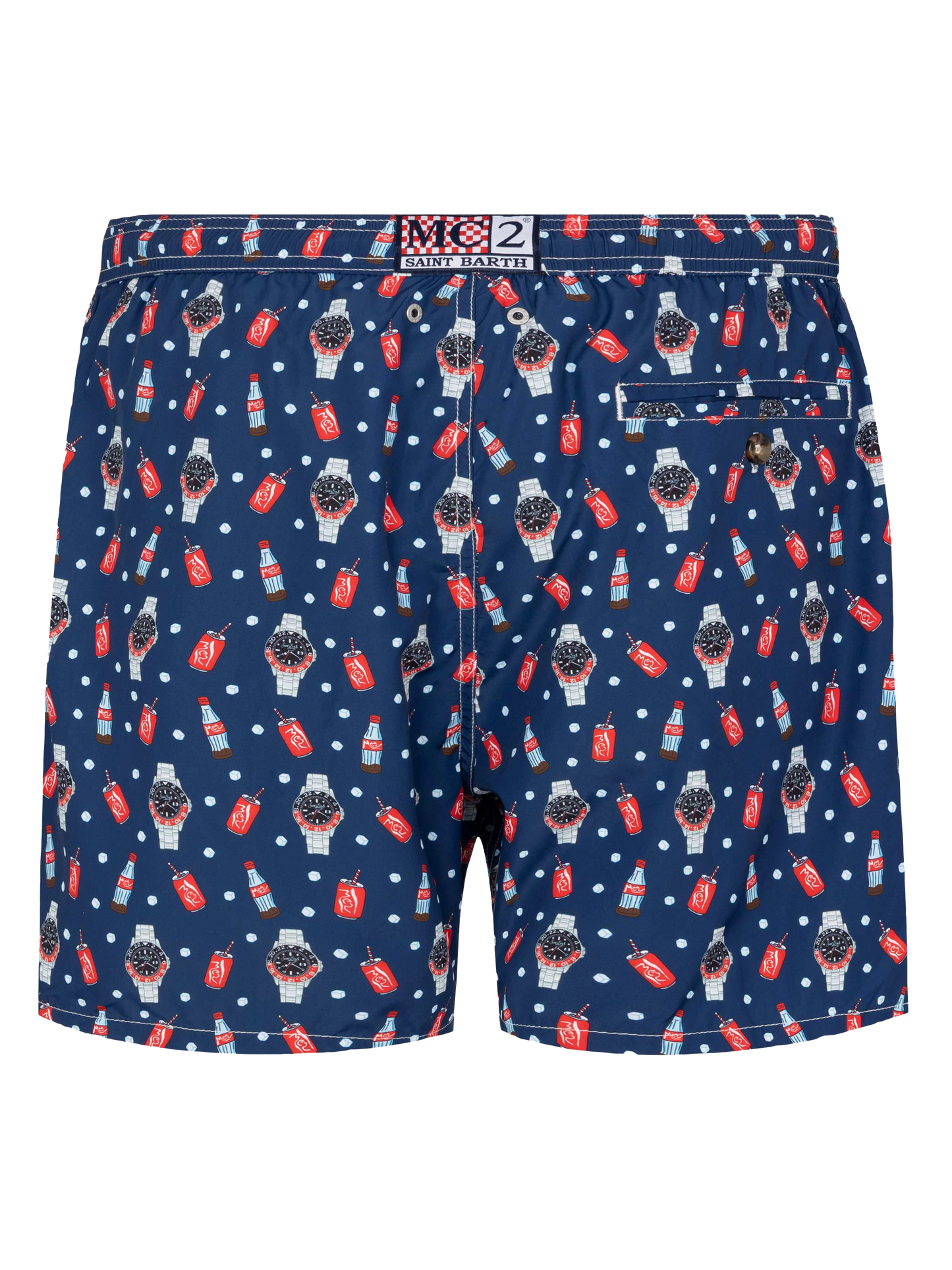 Lightweight fabric swim shorts Lighting with watch print - MC2 Saint Barth