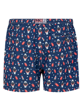 Lightweight fabric swim shorts Lighting with watch print - MC2 Saint Barth
