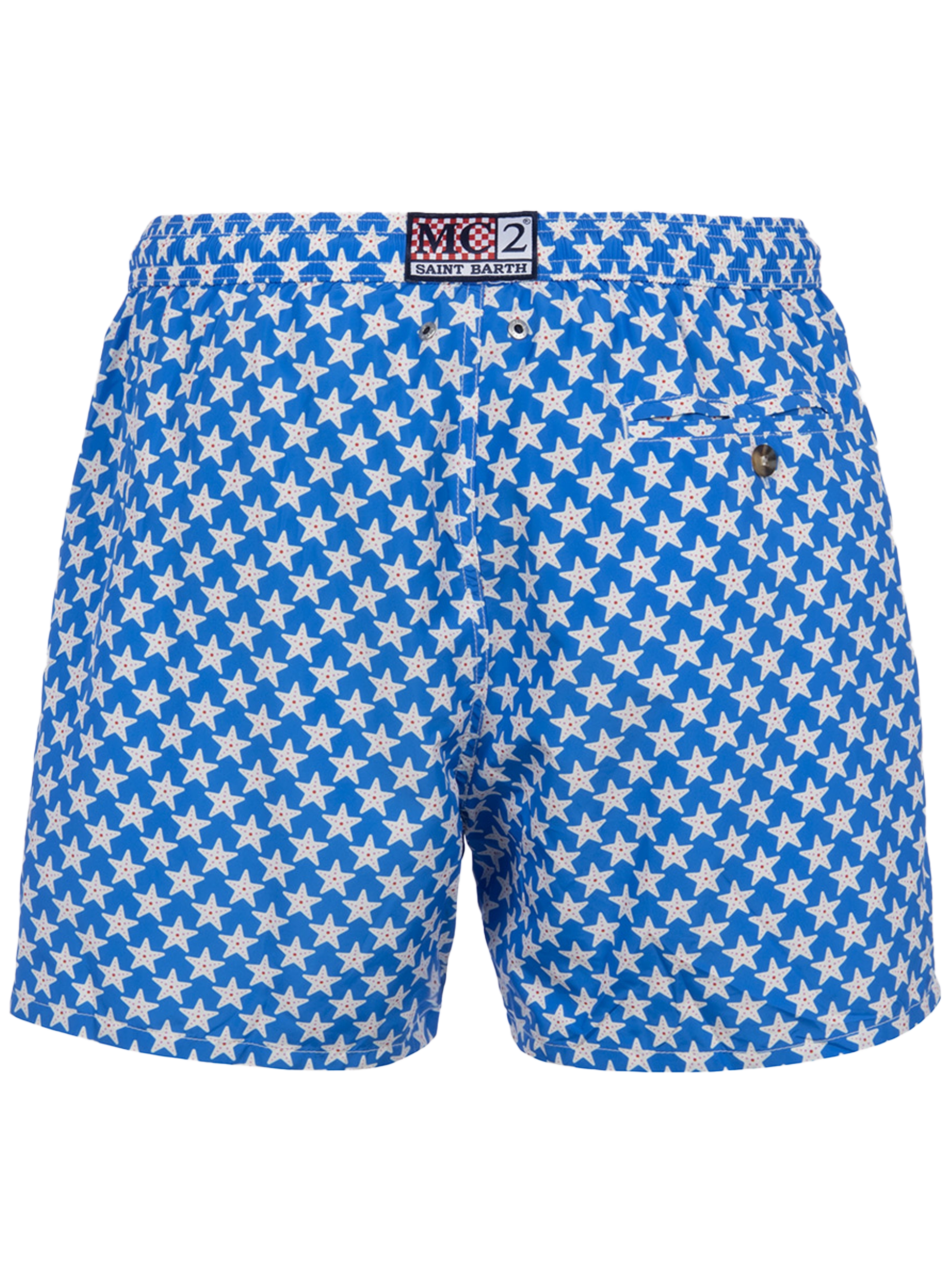 Man lightweight fabric swim-shorts Lighting 70 with seastars print - MC2 Saint Barth