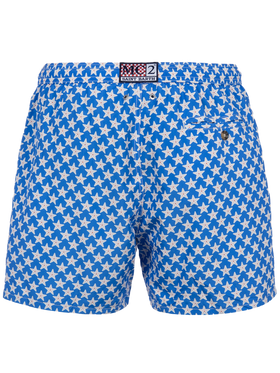 Man lightweight fabric swim-shorts Lighting 70 with seastars print - MC2 Saint Barth
