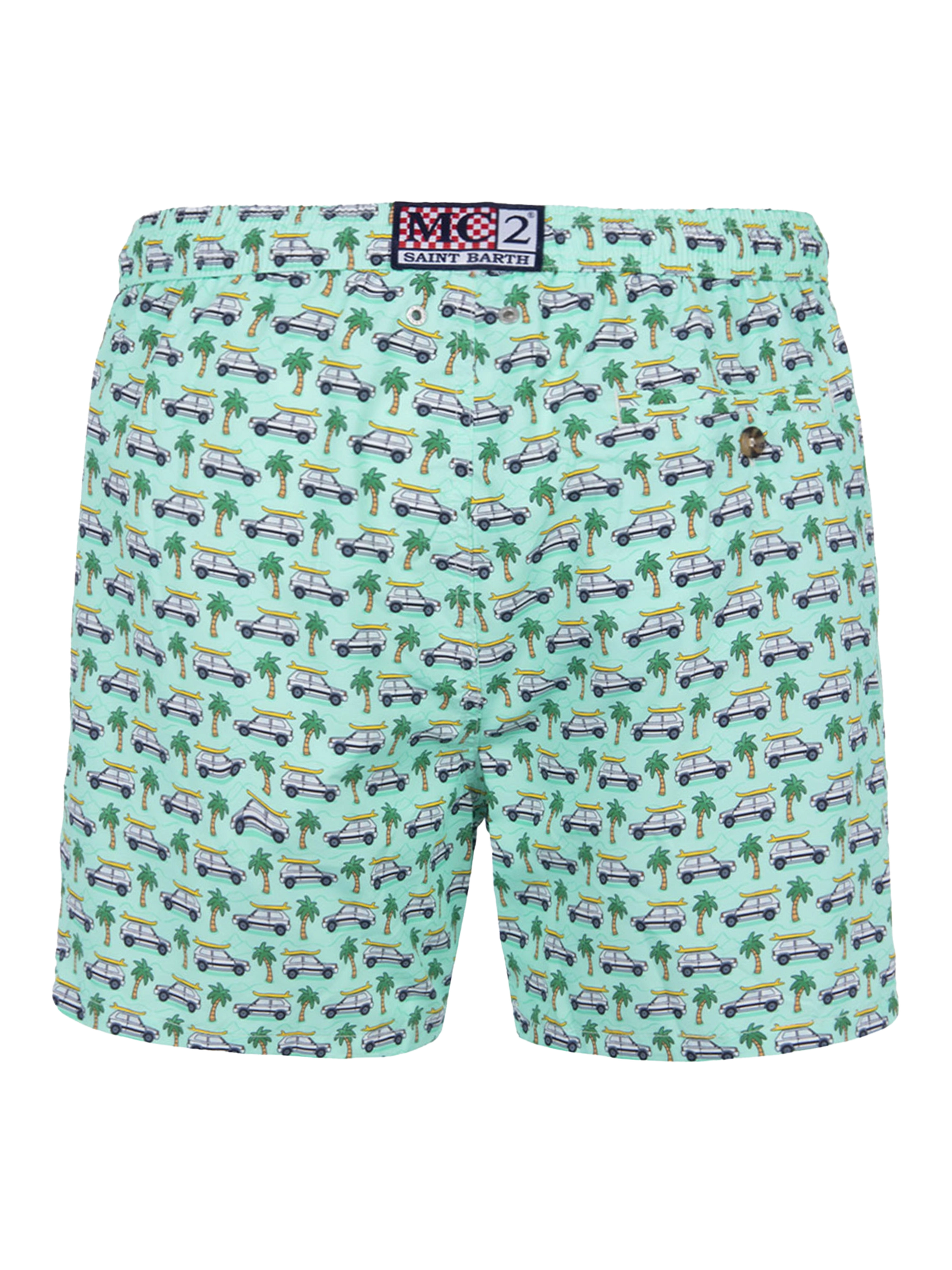 Man lightweight fabric swim-shorts Lighting Micro Fantasy with Panda print | PANDA SPECIAL EDITION - MC2 Saint Barth