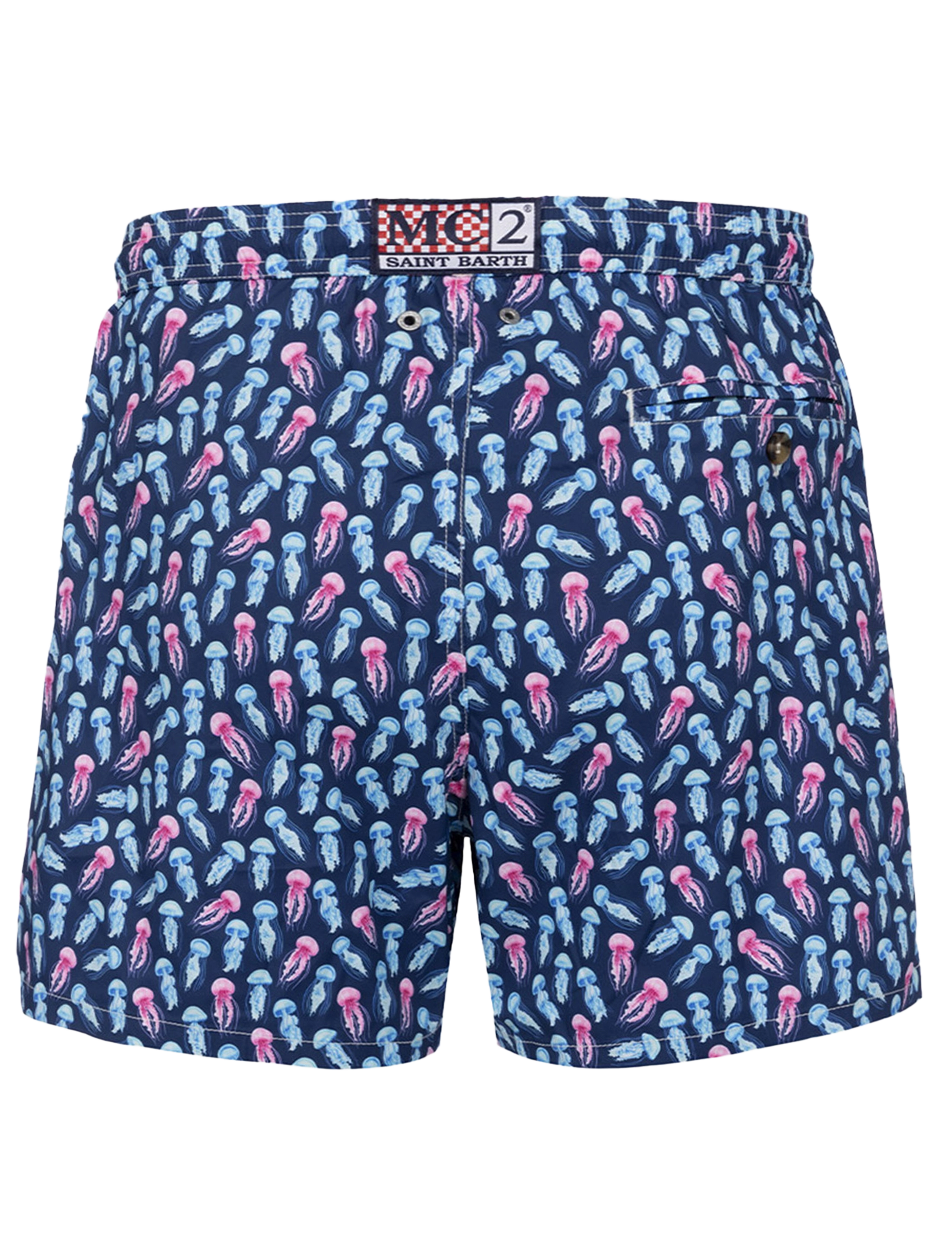 Comfort Light classic stretch swim shorts with jellyfishes print - MC2 Saint Barth