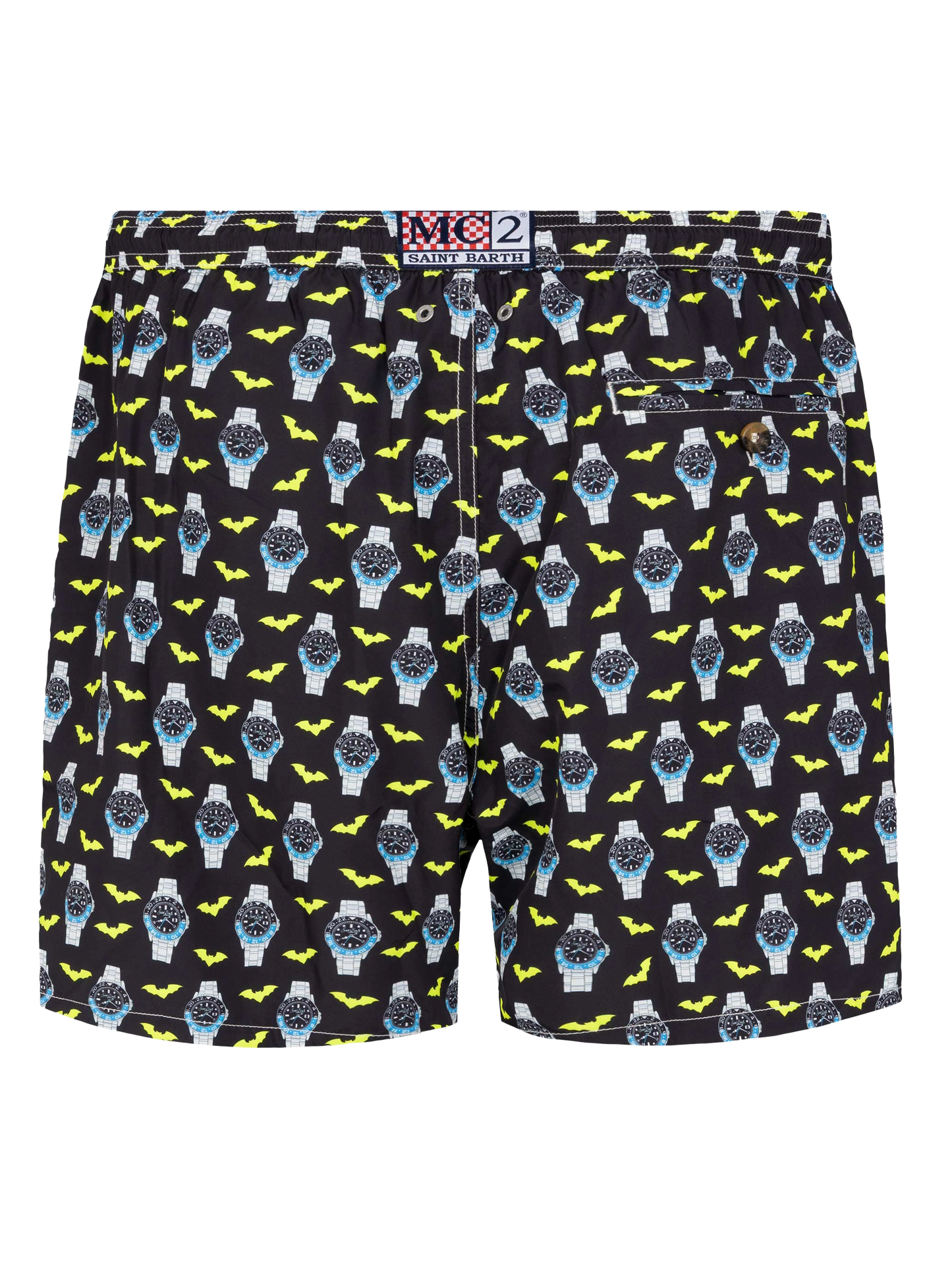 Lightweight fabric swim shorts Lighting with watch print - MC2 Saint Barth