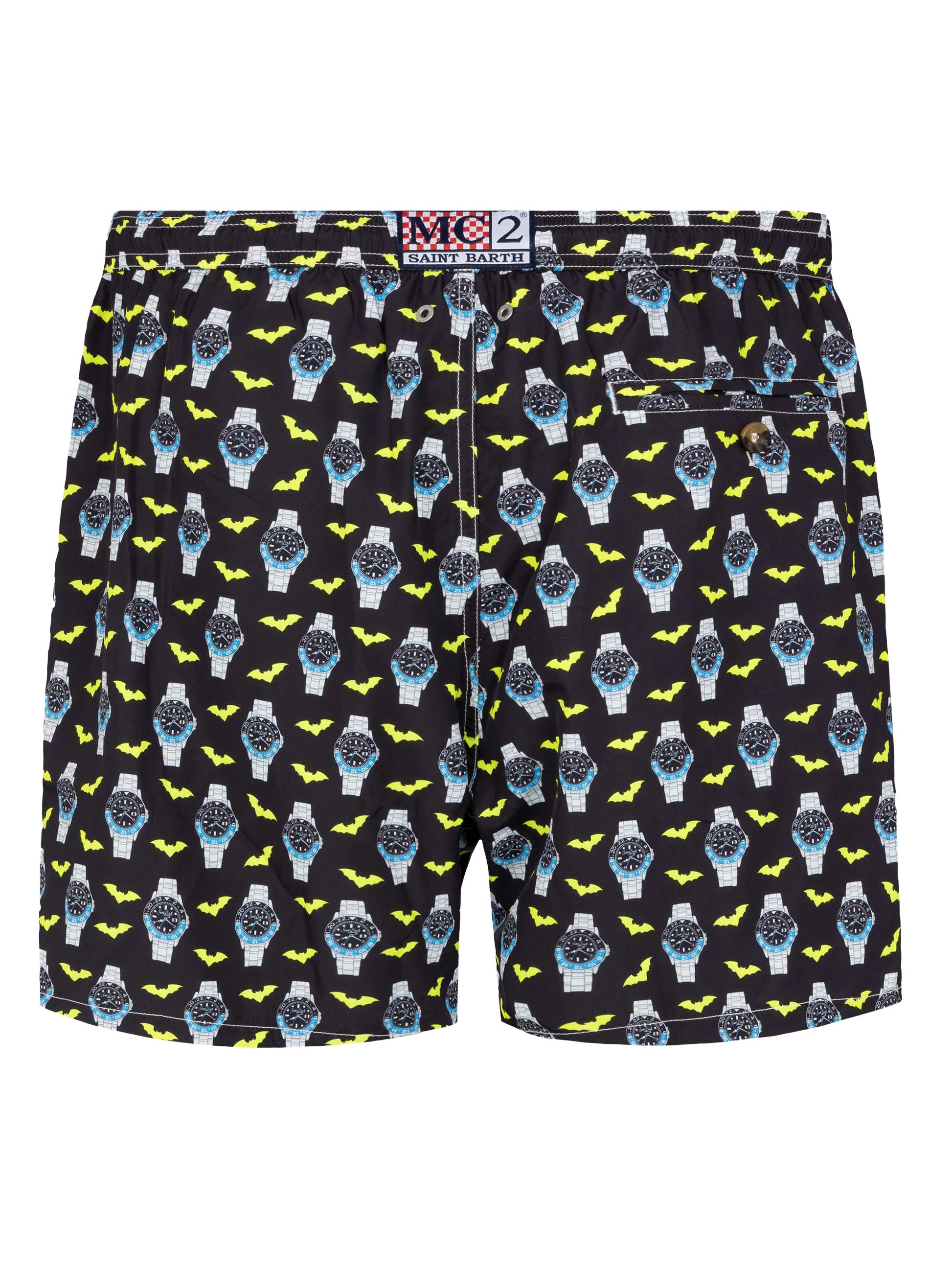 Lightweight fabric swim shorts Lighting with watch print - MC2 Saint Barth