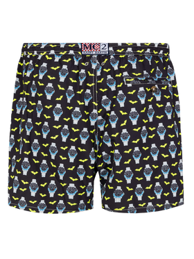 Lightweight fabric swim shorts Lighting with watch print - MC2 Saint Barth