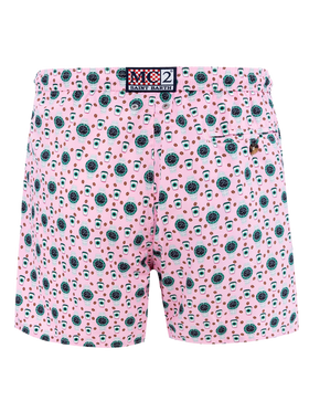 Man lightweight fabric swim-shorts Lighting Micro Fantasy with watches print - MC2 Saint Barth