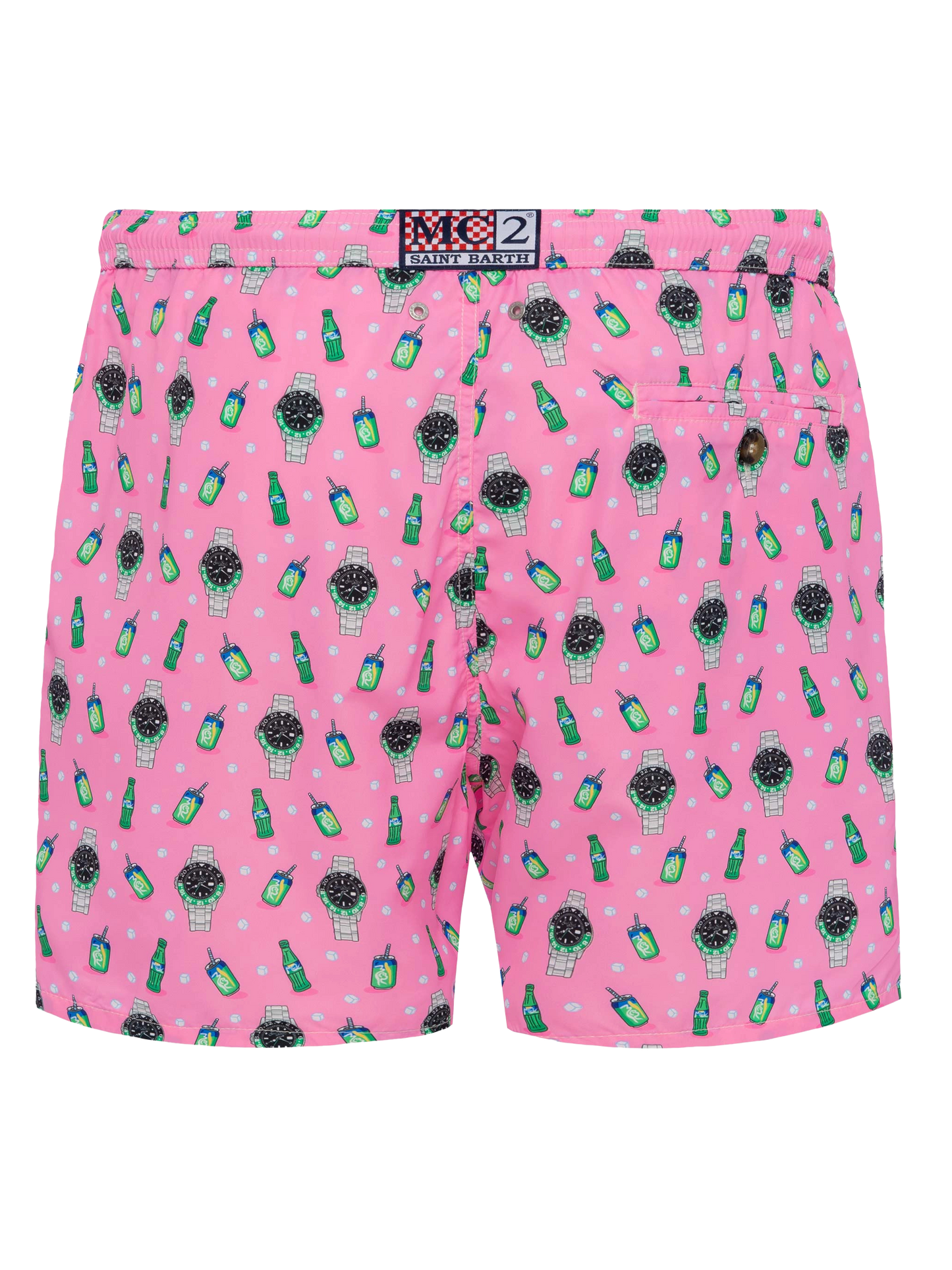 Lightweight fabric swim shorts Lighting with watch print - MC2 Saint Barth