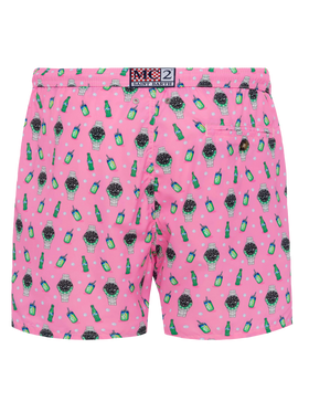 Lightweight fabric swim shorts Lighting with watch print - MC2 Saint Barth