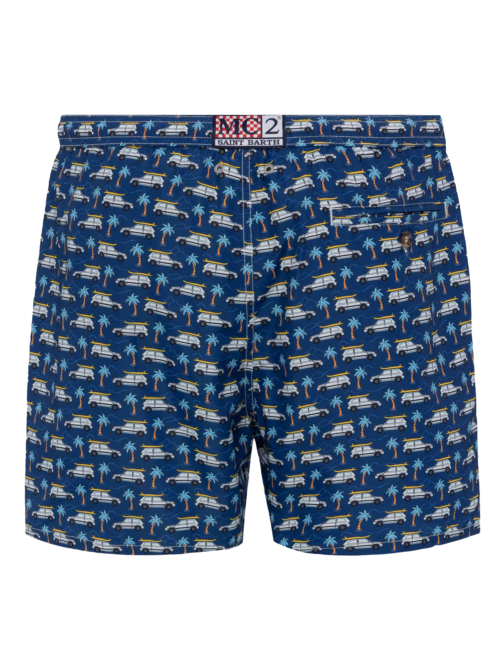 Lightweight fabric swim shorts Lighting with Panda car print | FIAT SPECIAL EDITION - MC2 Saint Barth