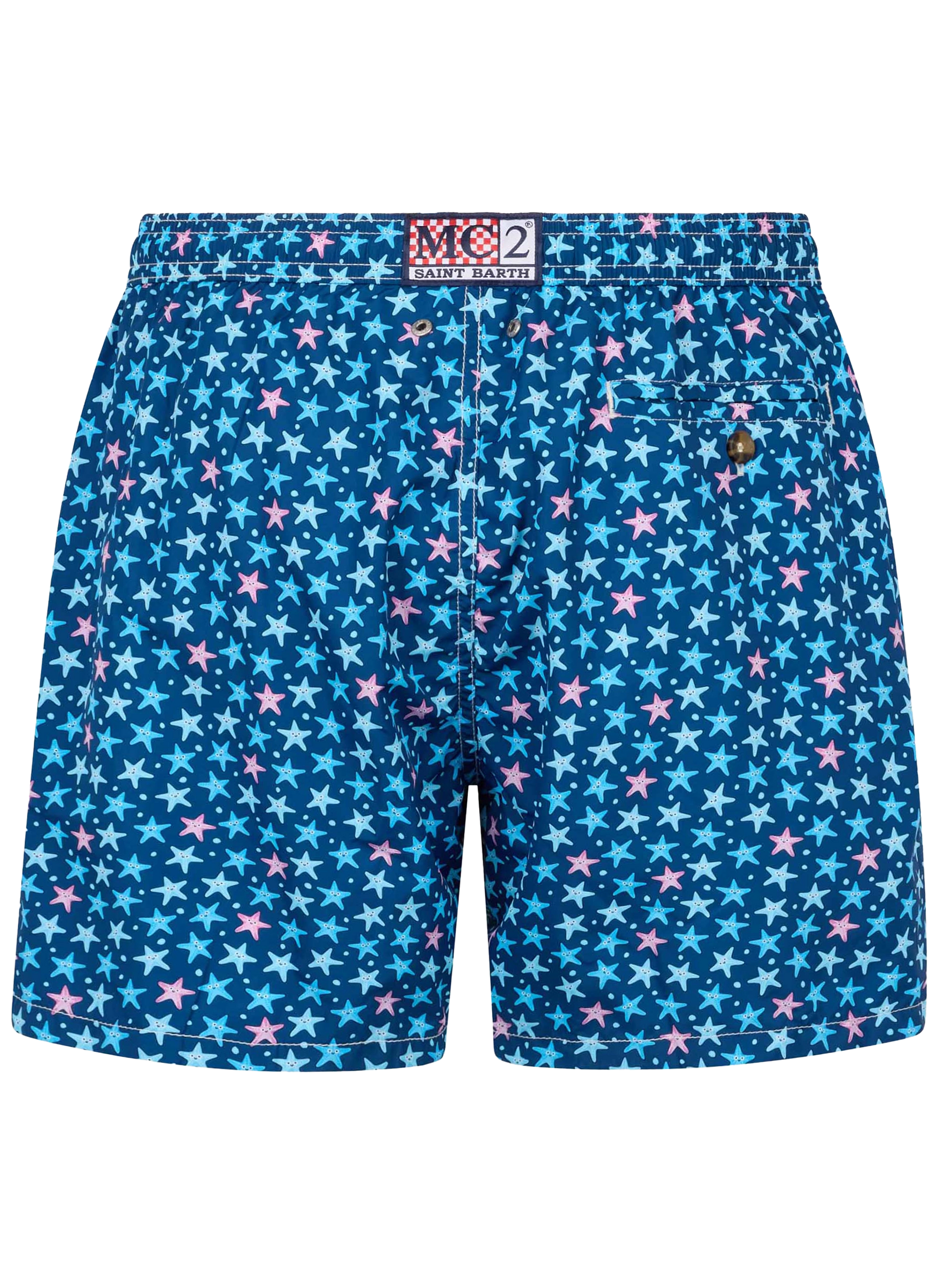 Man lightweight fabric swim-shorts Lighting Micro Fantasy with starfish print - MC2 Saint Barth