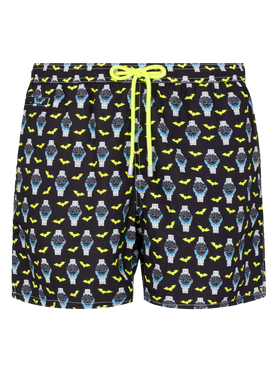 Lightweight fabric swim shorts Lighting with watch print - MC2 Saint Barth