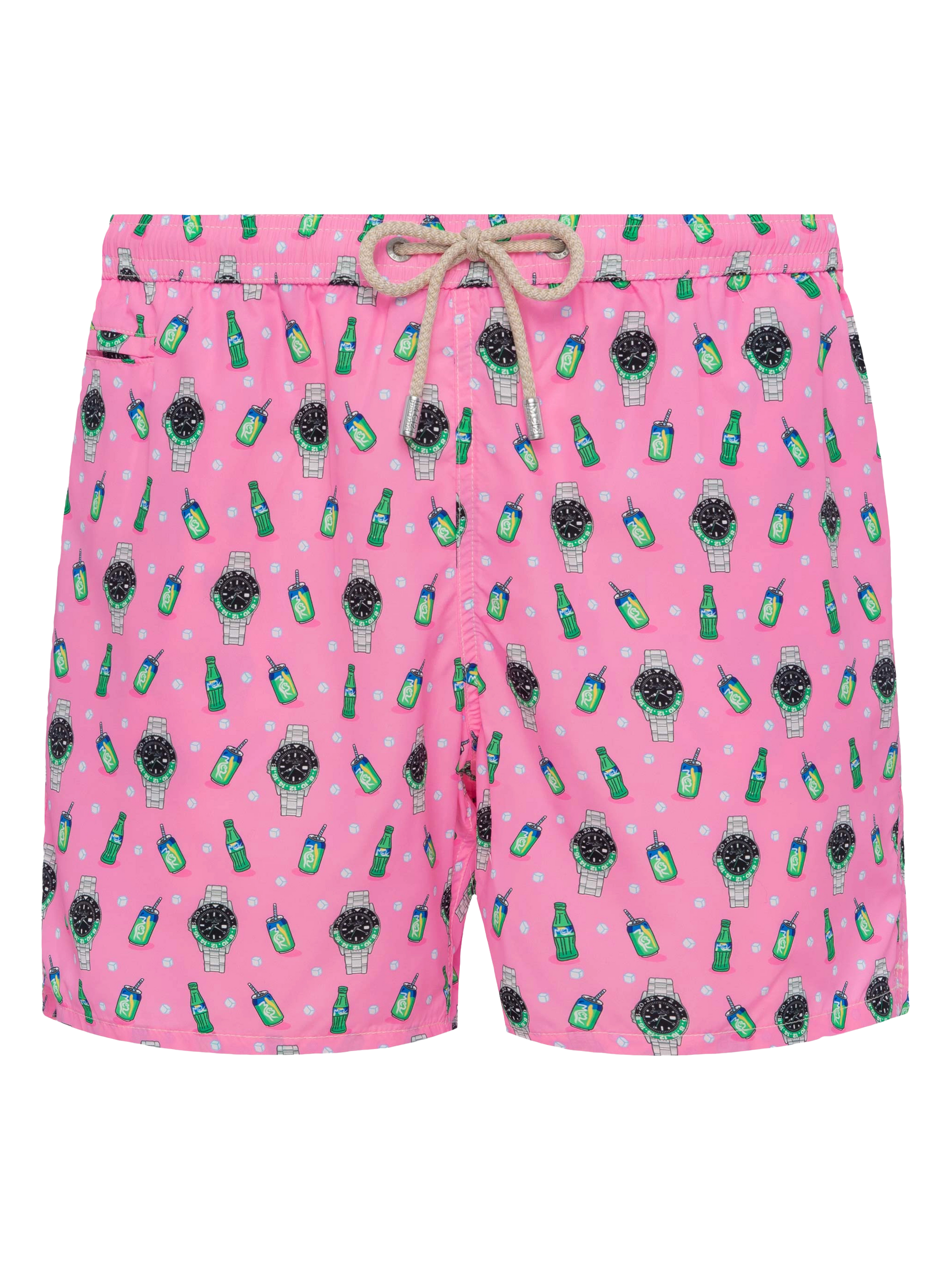 Lightweight fabric swim shorts Lighting with watch print - MC2 Saint Barth