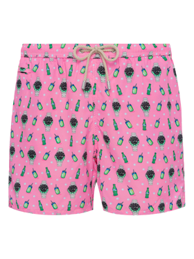 Lightweight fabric swim shorts Lighting with watch print - MC2 Saint Barth
