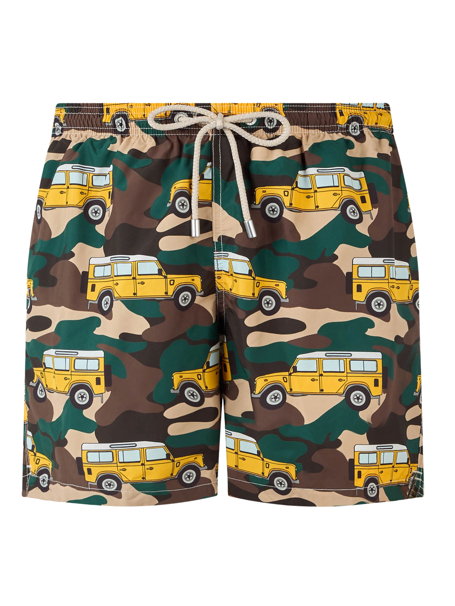 Man lightweight fabric swim-shorts Lighting with off-road car print - MC2 Saint Barth