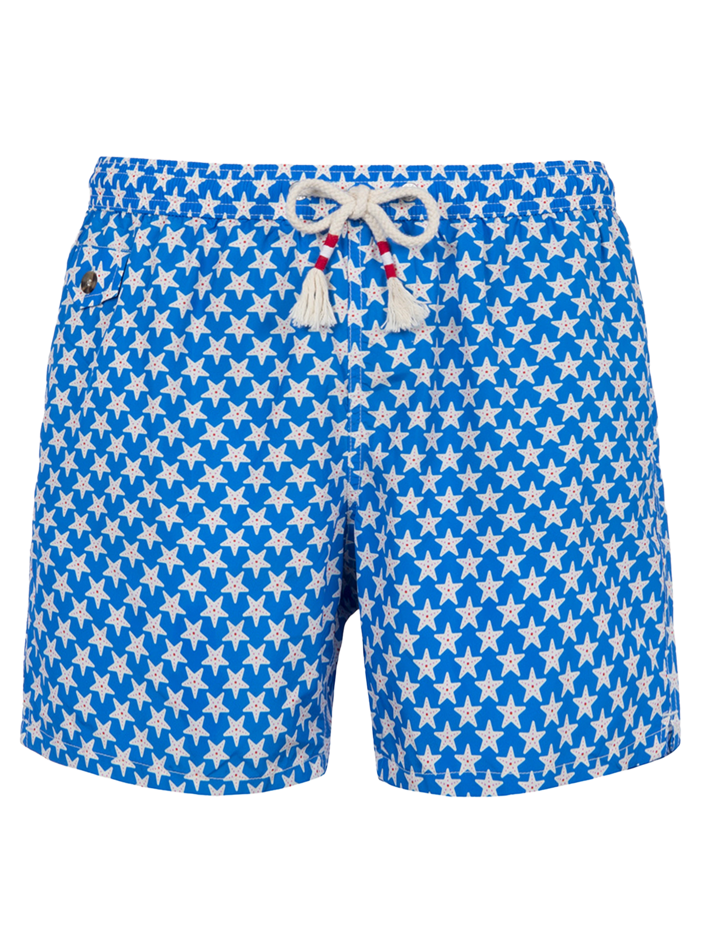 Man lightweight fabric swim-shorts Lighting 70 with seastars print - MC2 Saint Barth