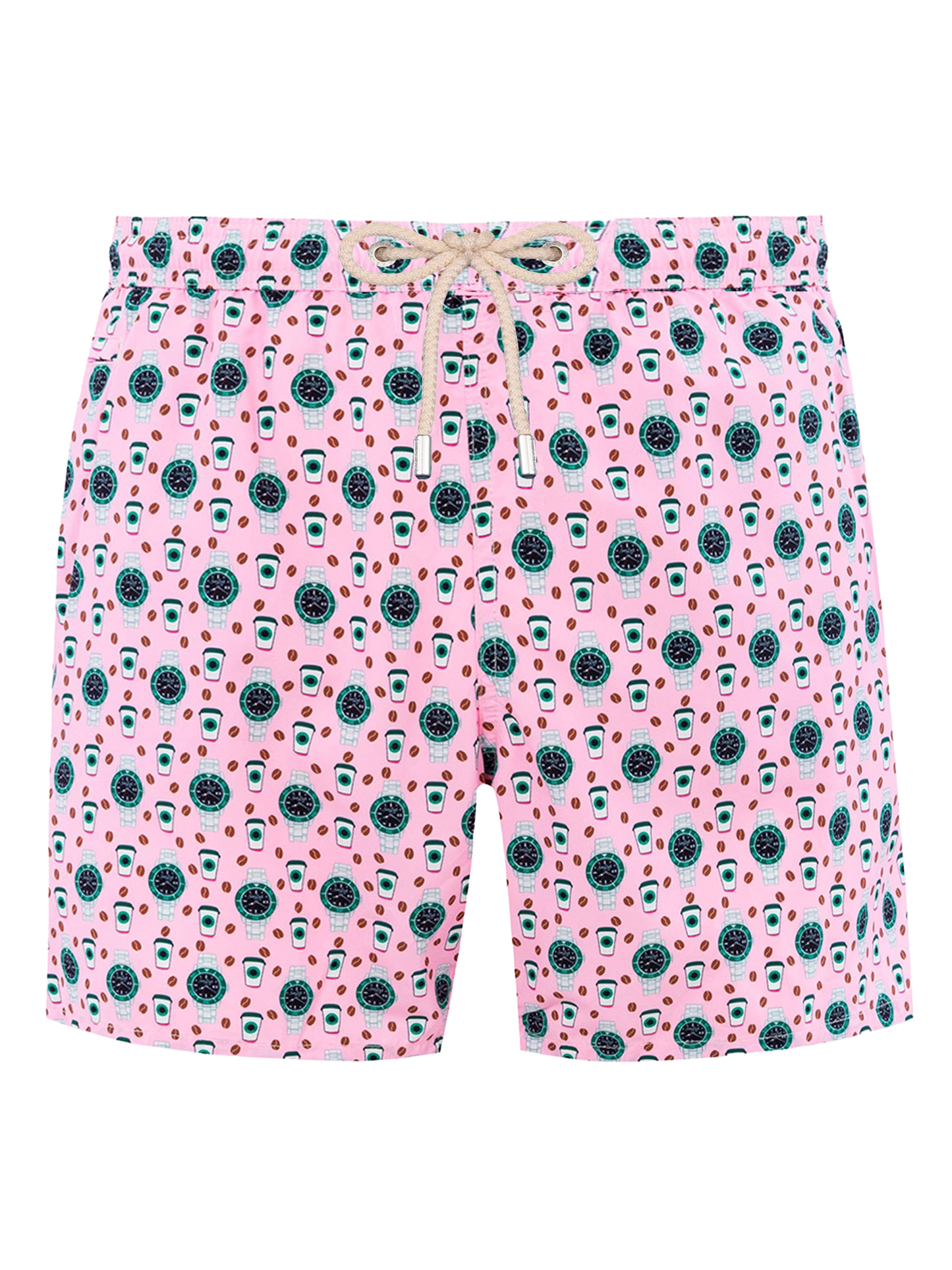 Man lightweight fabric swim-shorts Lighting Micro Fantasy with watches print - MC2 Saint Barth