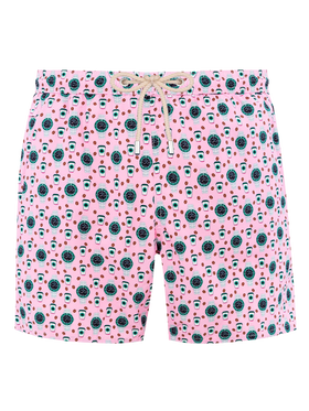 Man lightweight fabric swim-shorts Lighting Micro Fantasy with watches print - MC2 Saint Barth