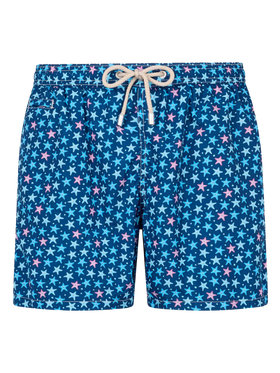 Man lightweight fabric swim-shorts Lighting Micro Fantasy with starfish print - MC2 Saint Barth