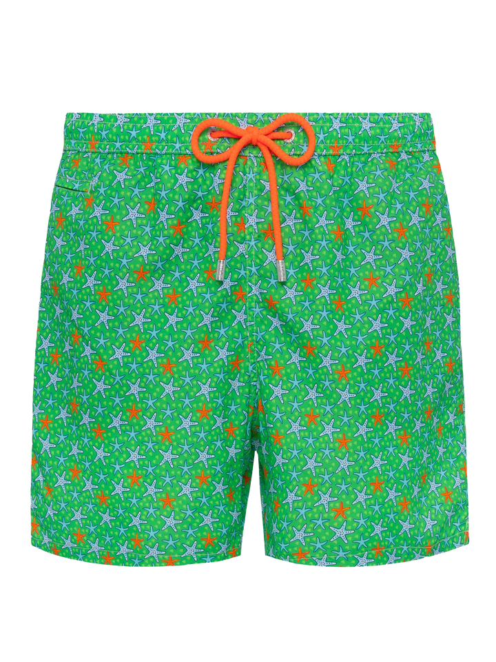 Man light fabric swim shorts with multicolor starfish print - MC2 Saint Barth