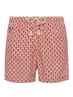 Lightweight fabric swim shorts Lighting 70 with lobster print - MC2 Saint Barth