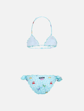 Girl classic triangle bikini Cris with crabs print - MC2 Saint Barth