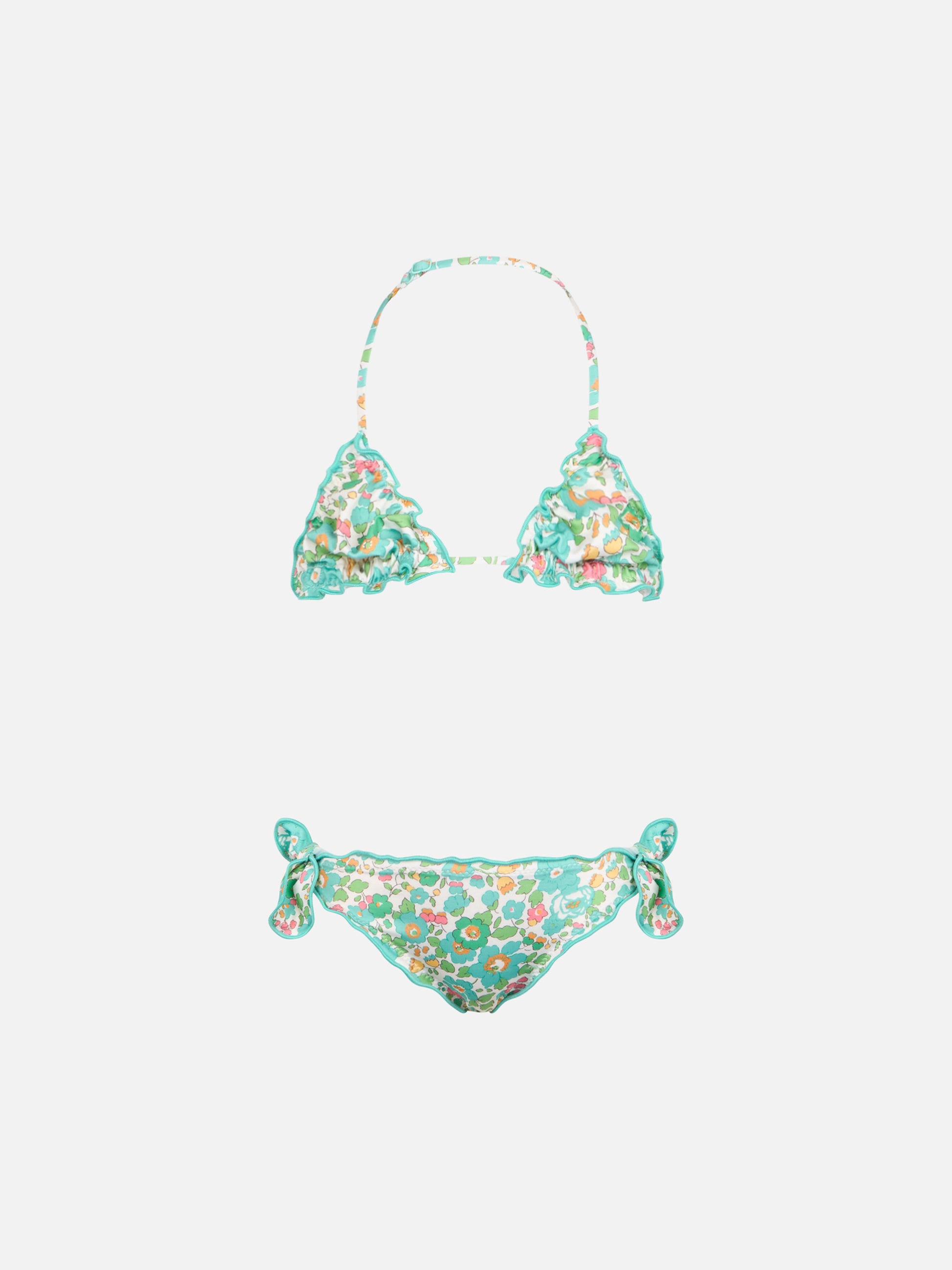 Girl classic triangle bikini Cris with Betsy print | MADE WITH LIBERTY FABRIC - MC2 Saint Barth