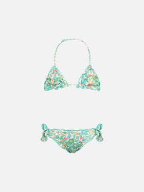 Girl classic triangle bikini Cris with Betsy print | MADE WITH LIBERTY FABRIC - MC2 Saint Barth
