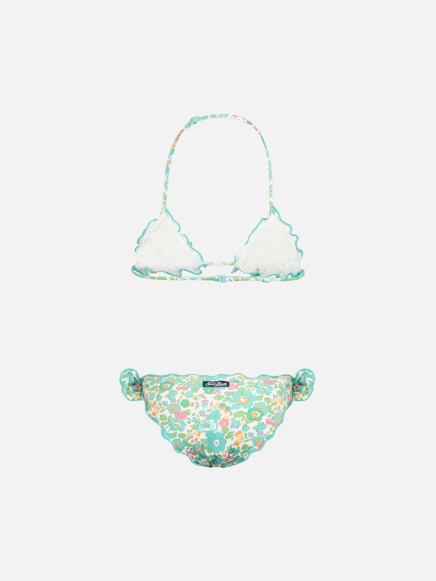 Girl classic triangle bikini Cris with Betsy print | MADE WITH LIBERTY FABRIC - MC2 Saint Barth