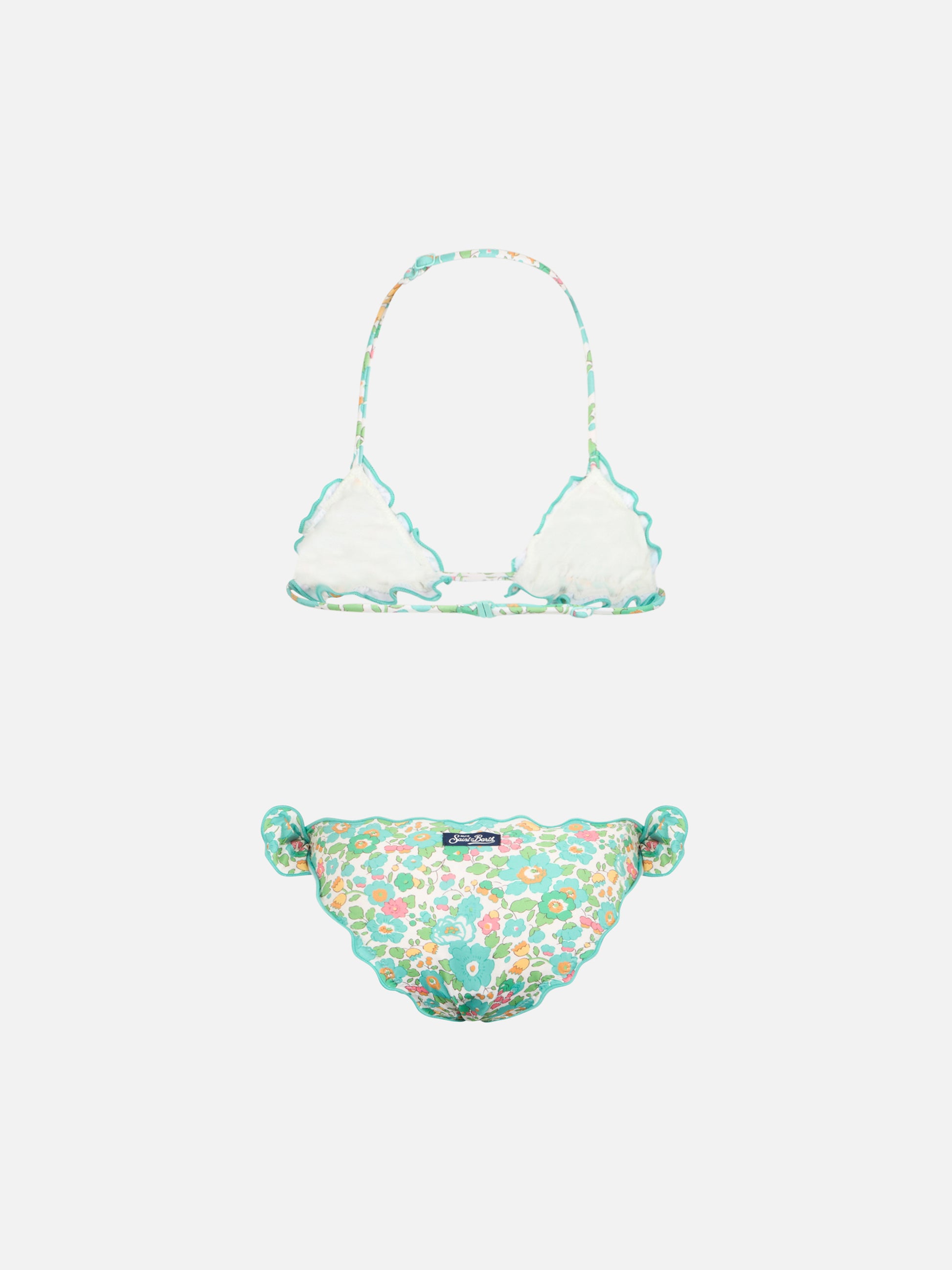 Girl classic triangle bikini Cris with Betsy print | MADE WITH LIBERTY FABRIC - MC2 Saint Barth