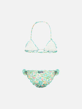 Girl classic triangle bikini Cris with Betsy print | MADE WITH LIBERTY FABRIC - MC2 Saint Barth