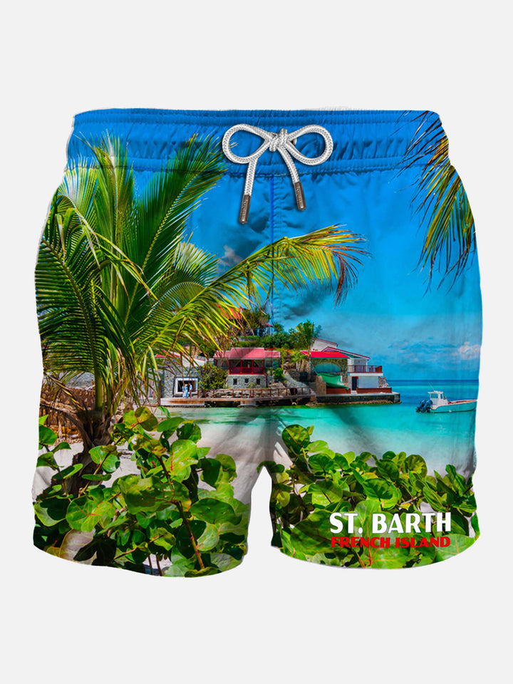 Costume da bagno da uomo con stampa isola caraibica