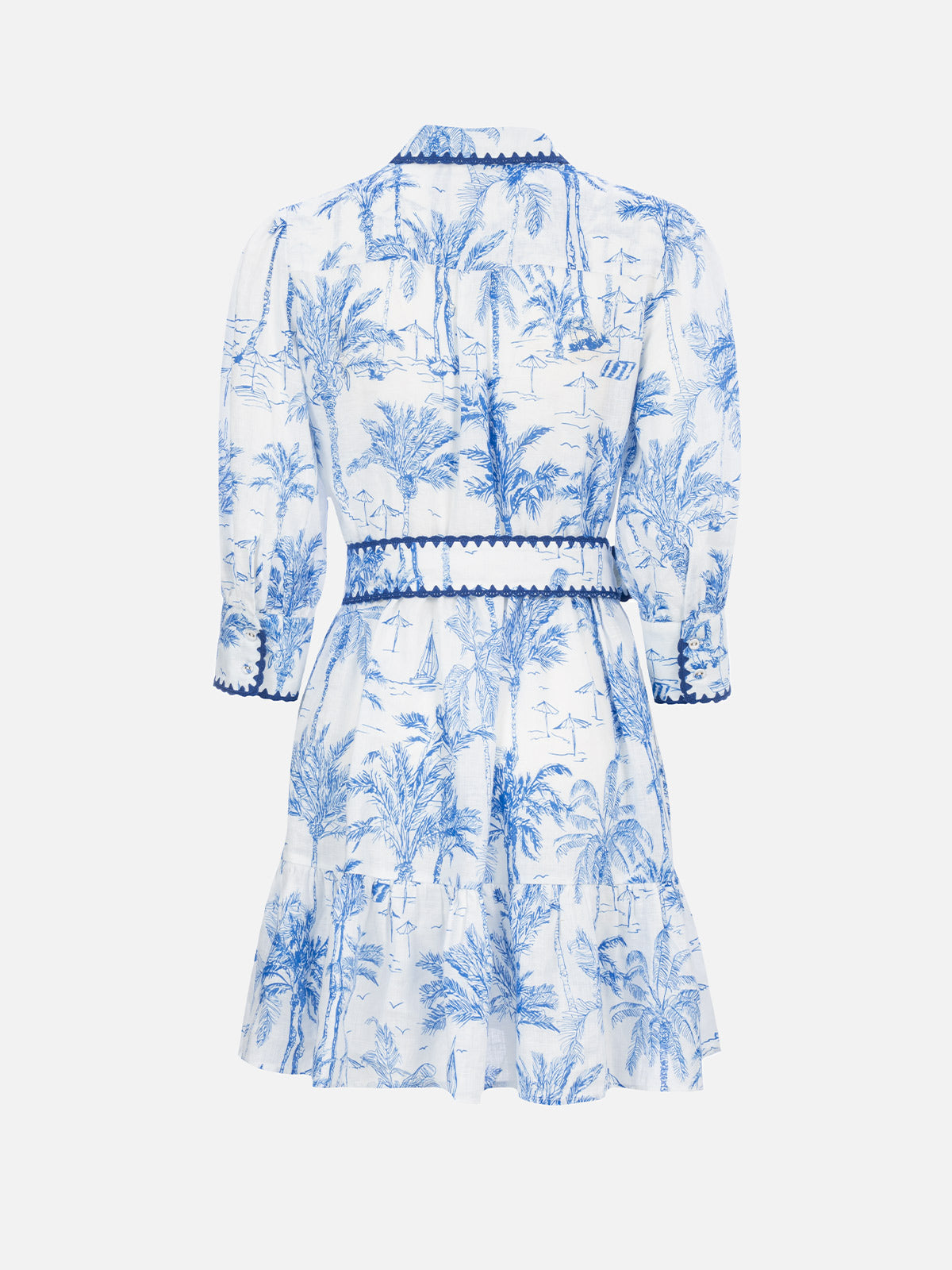 Woman Toile de Jouy linen dress Daisi - MC2 Saint Barth
