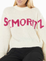 Woman boxy shape soft sweater with St. Moritz jacquard