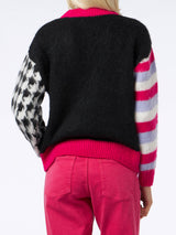 Woman boxy shape soft sweater with Nel dubbio...  embroidery