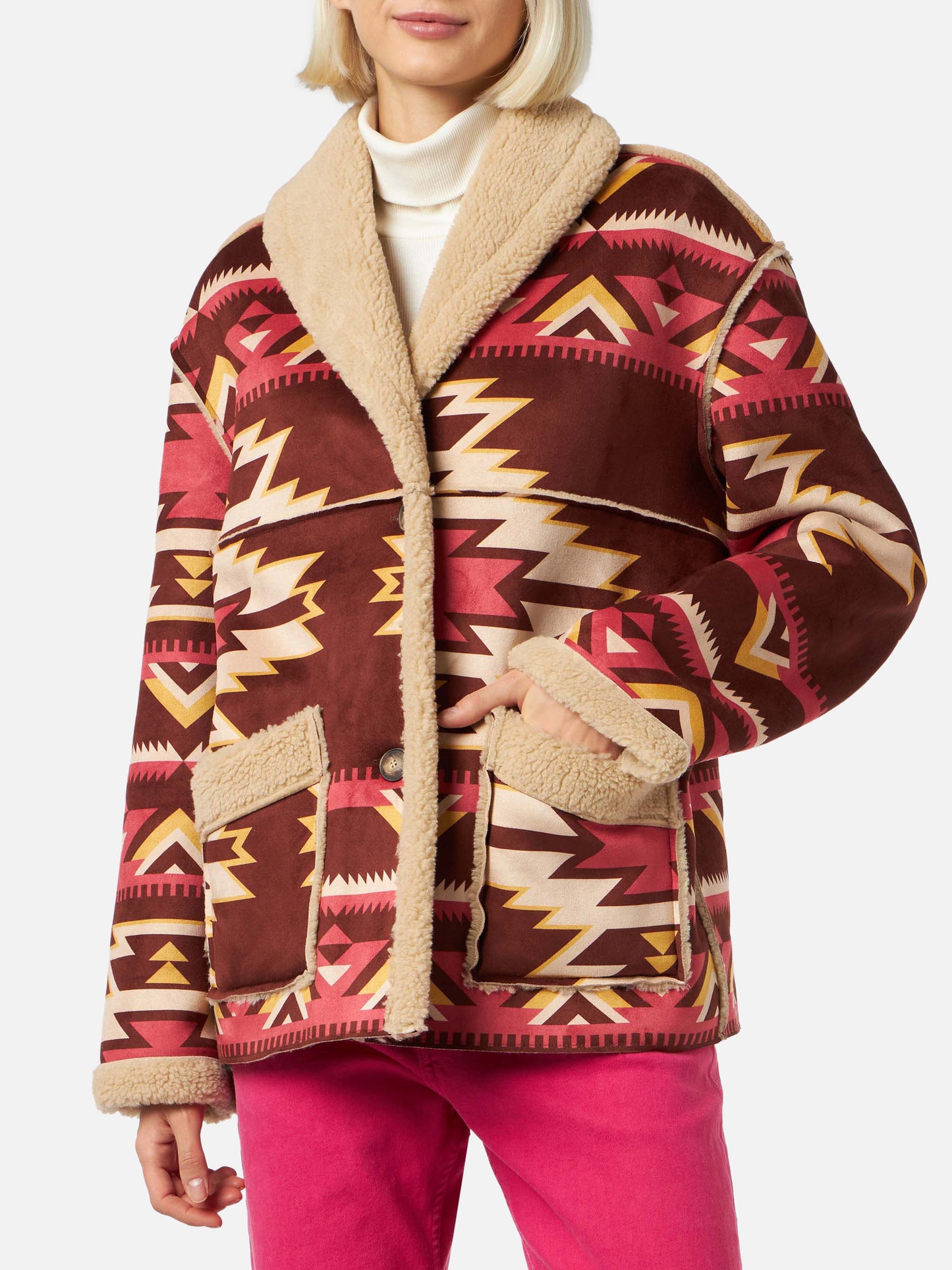 Woman reversible shearling jacket