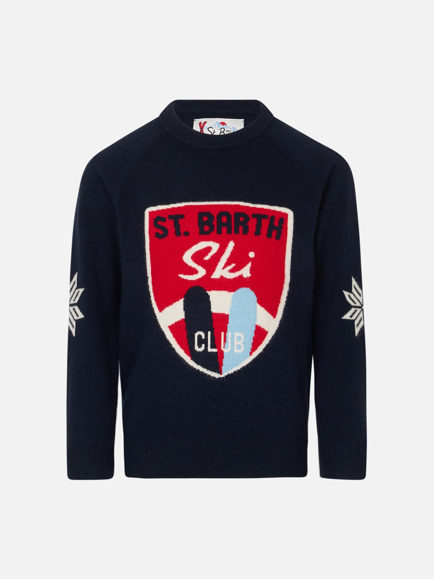 Boy crewneck sweater with St. Barth Ski Club print - MC2 Saint Barth
