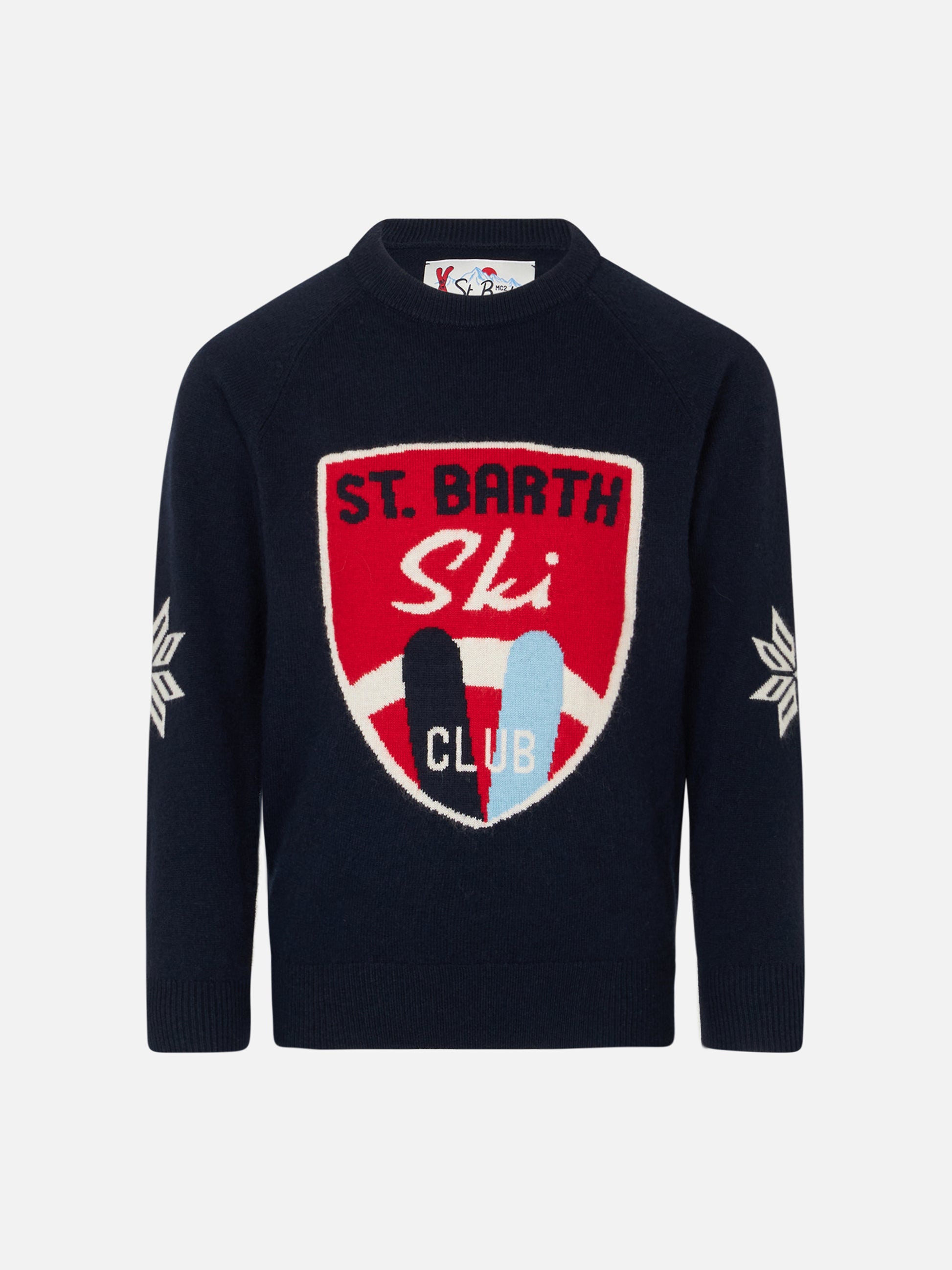 Boy crewneck sweater with St. Barth Ski Club print - MC2 Saint Barth