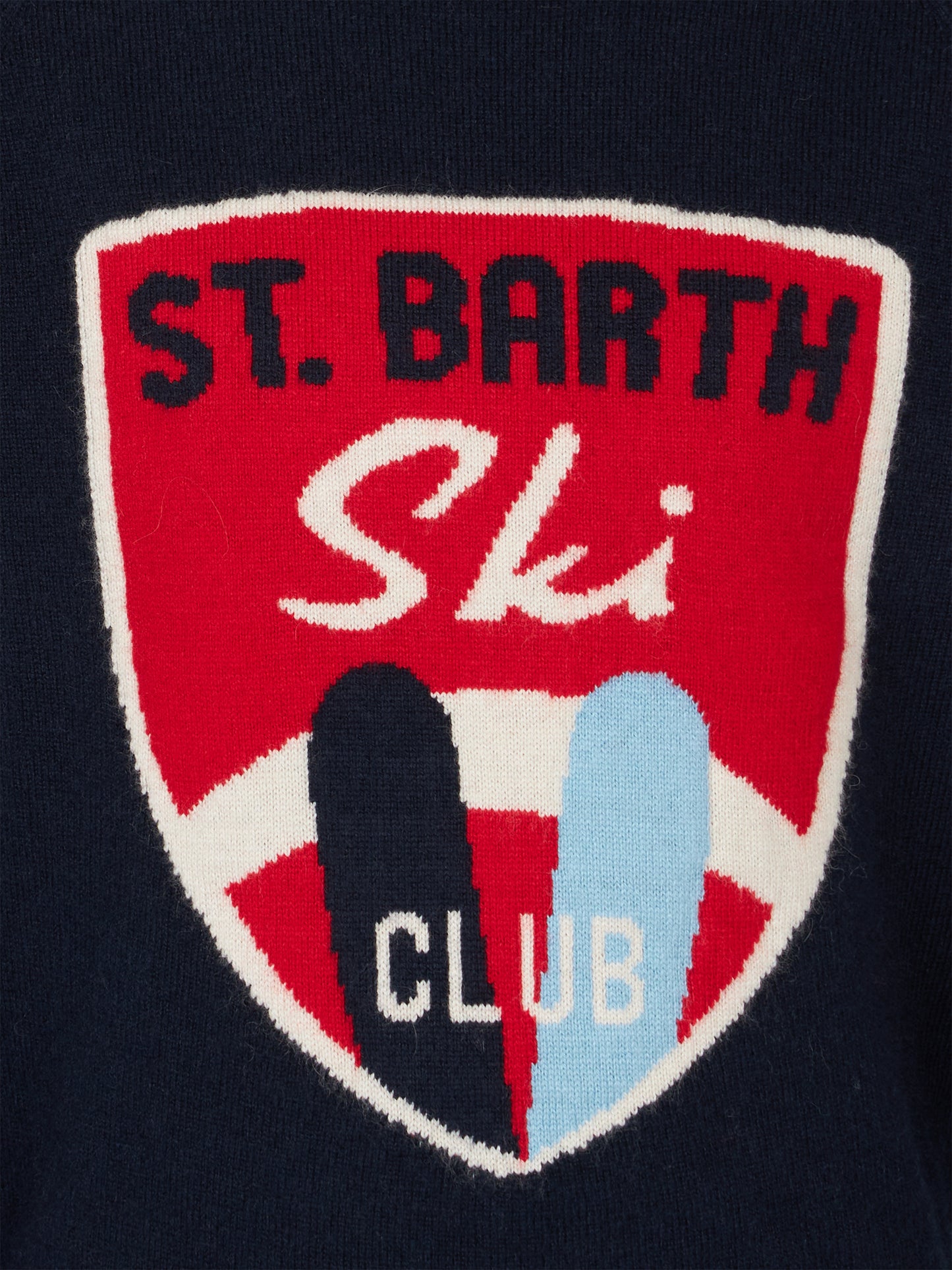 Boy crewneck sweater with St. Barth Ski Club print - MC2 Saint Barth