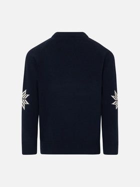 Boy crewneck sweater with St. Barth Ski Club print - MC2 Saint Barth