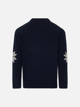 Boy crewneck sweater with St. Barth Ski Club print