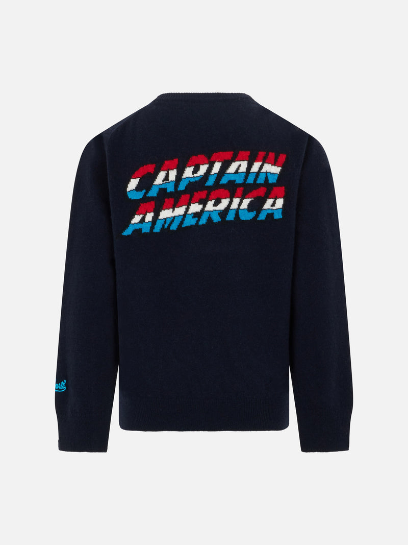 Boy crewneck sweater with Captain America print |MARVEL SPECIAL EDITION